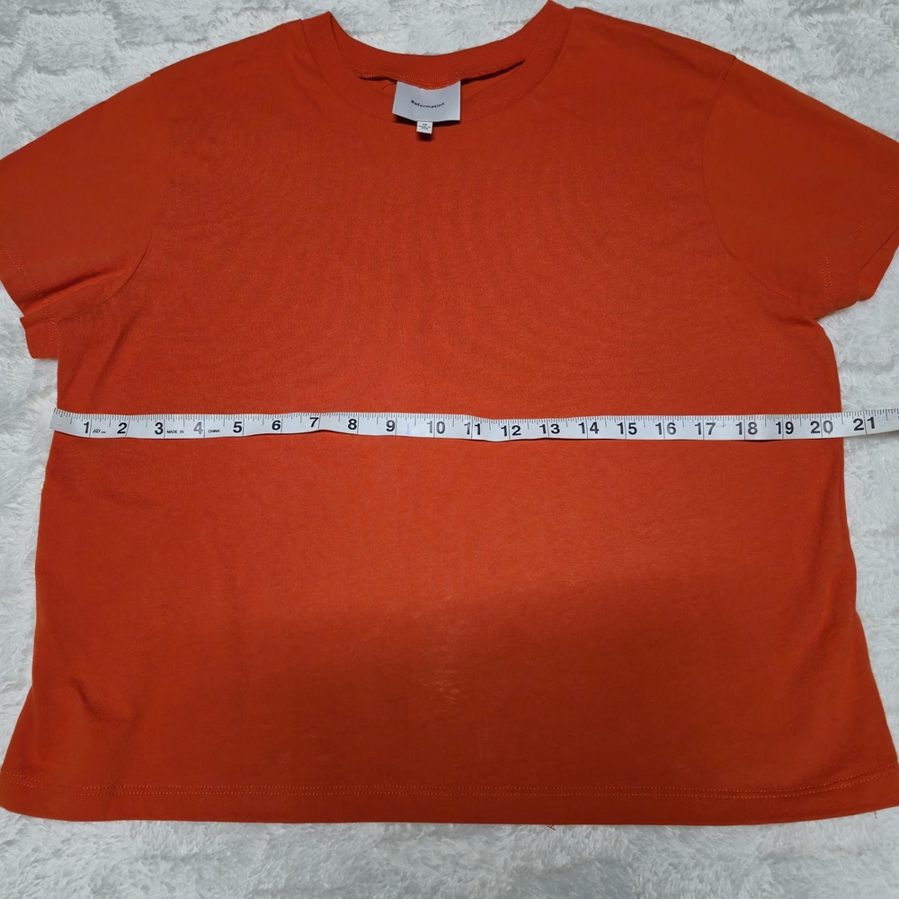 Reformation Bright Orange Short Sleeve Tee - Picture 2 of 6